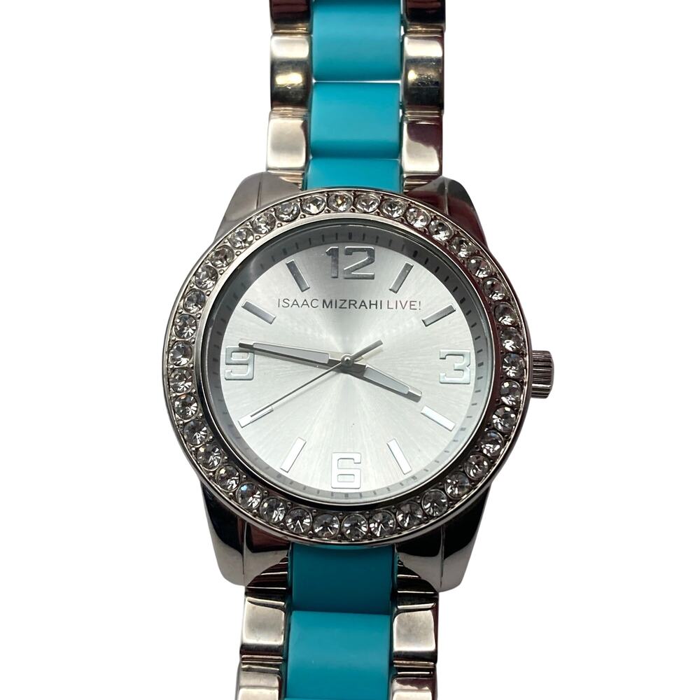 Isaac Mizrahi Live Women's Watch 38mm - Fresh Battery - Turquoise And Silver